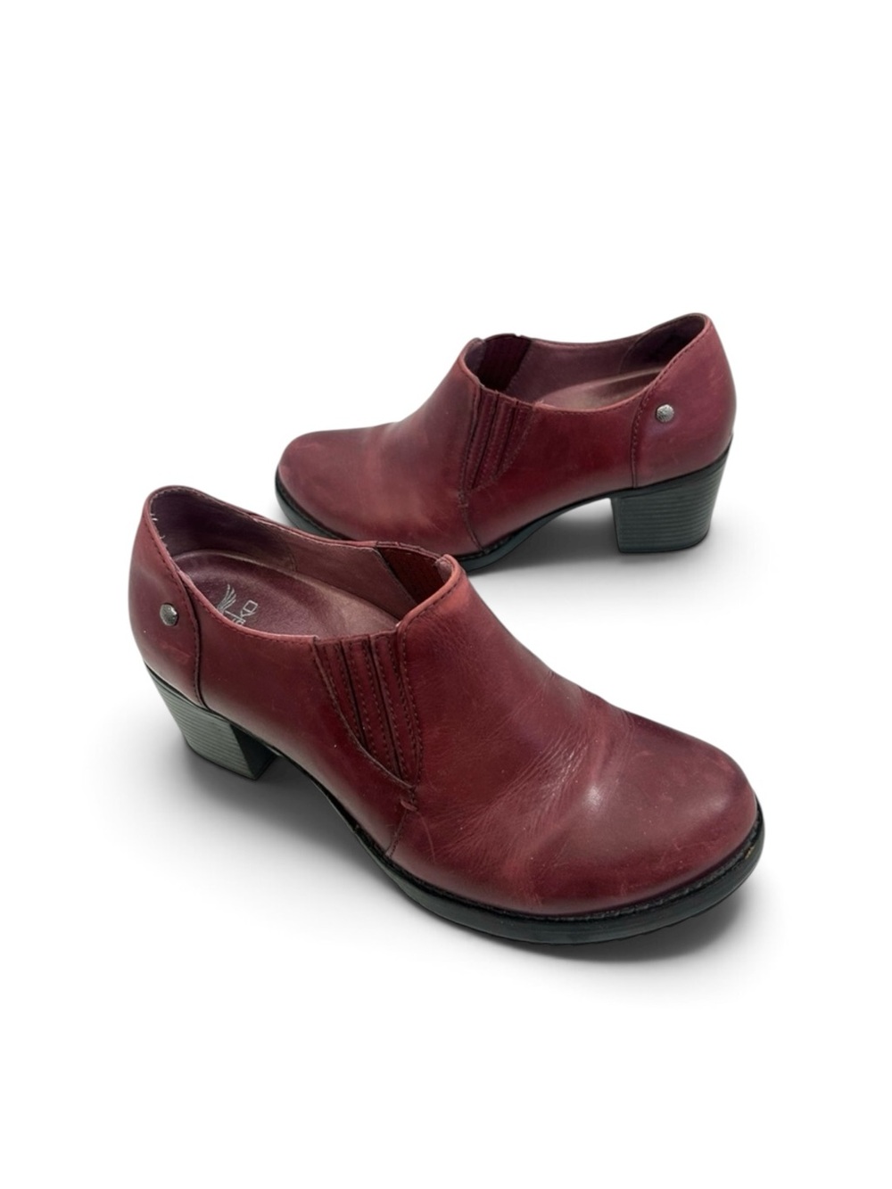 Dansko Womens Adrienne Ankle Bootie Size 39 US 8.5-9 Burgundy Leather Block Heel